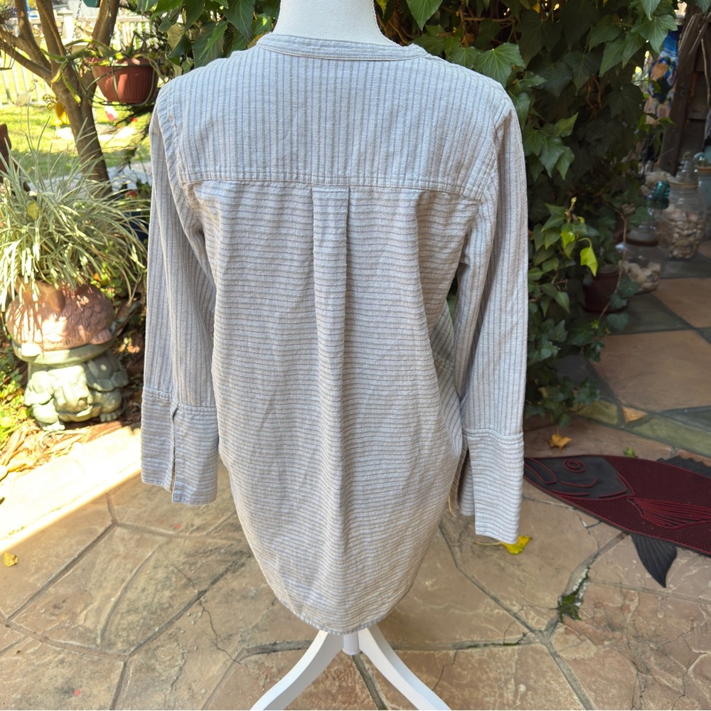 Madewell Light Gray Striped Split-Neck Tunic - image 7